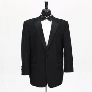 Jos. A. Bank 44R Black Solid 1-Button Tuxedo Jacket Blazer V145